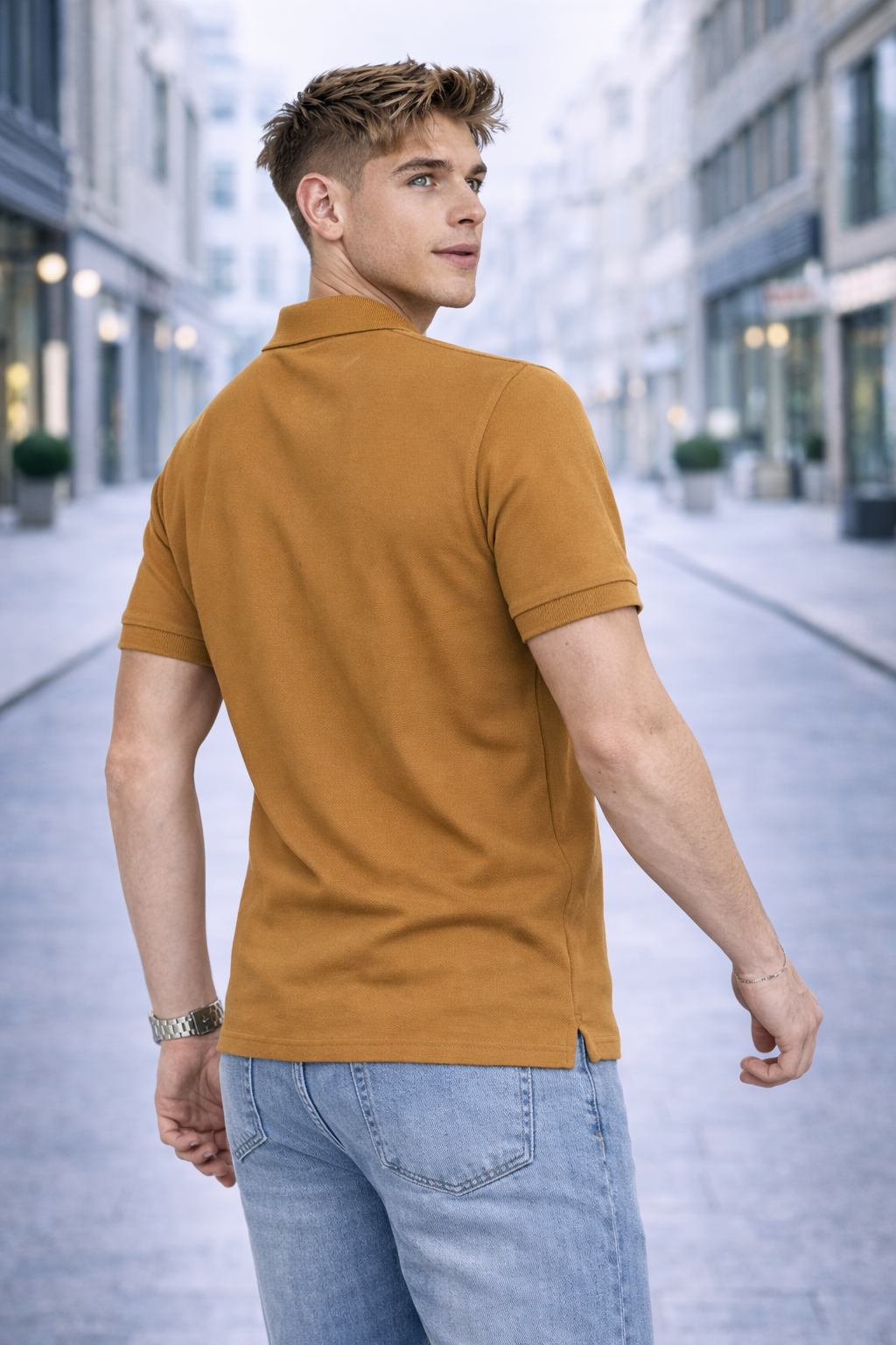 Polo homme camel classique