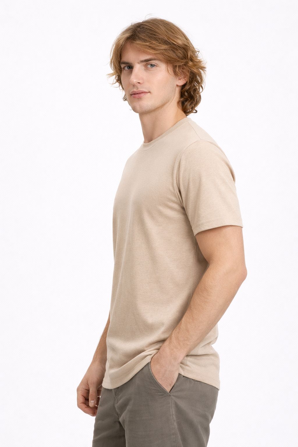 T-shirt Homme basique Beige