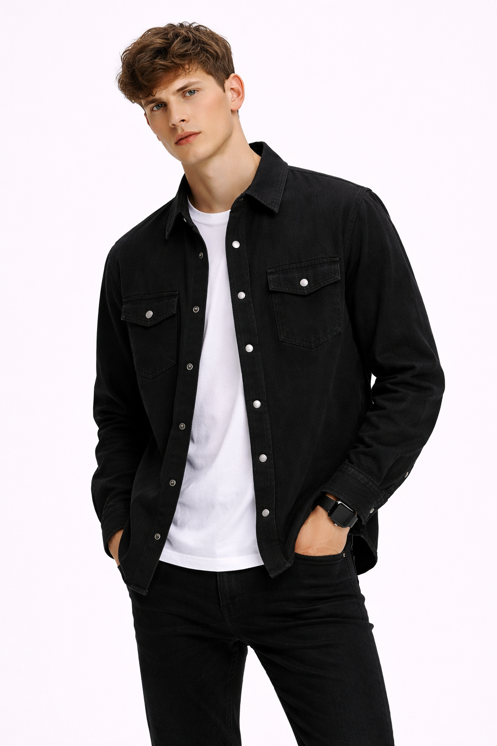 Surchemise Homme Denim Noir
