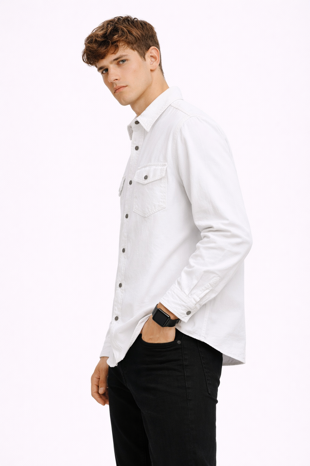 Surchemise Homme Denim Blanc