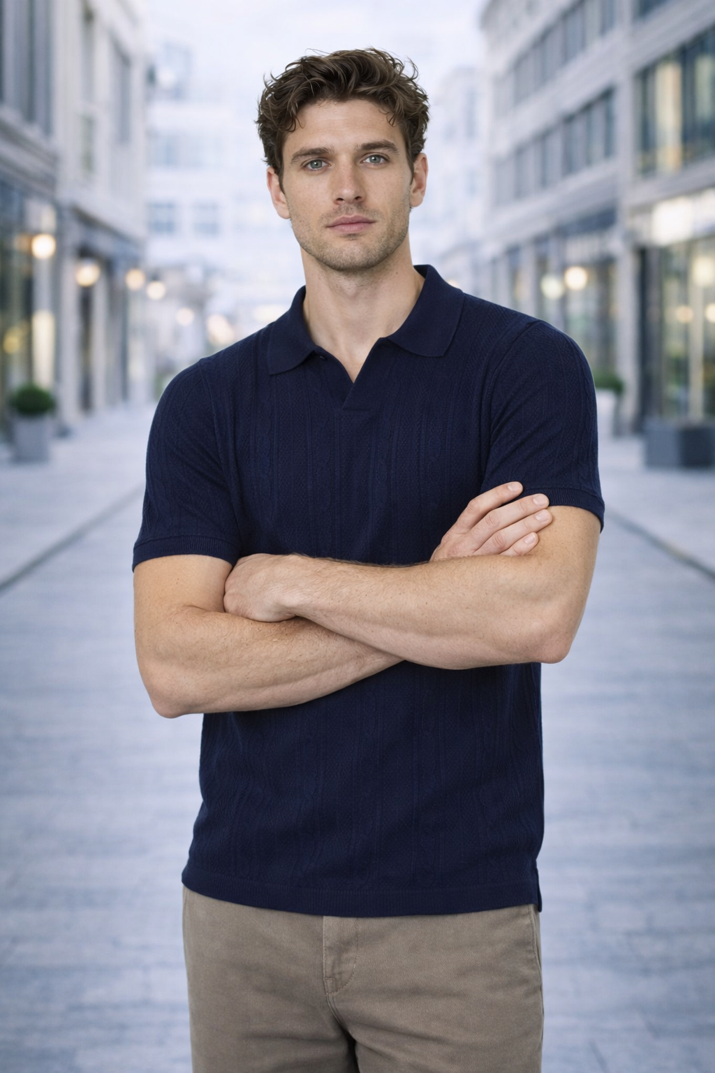 Polo homme bleu marine maille