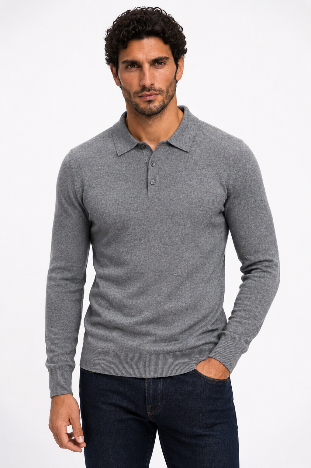 Pull homme gris