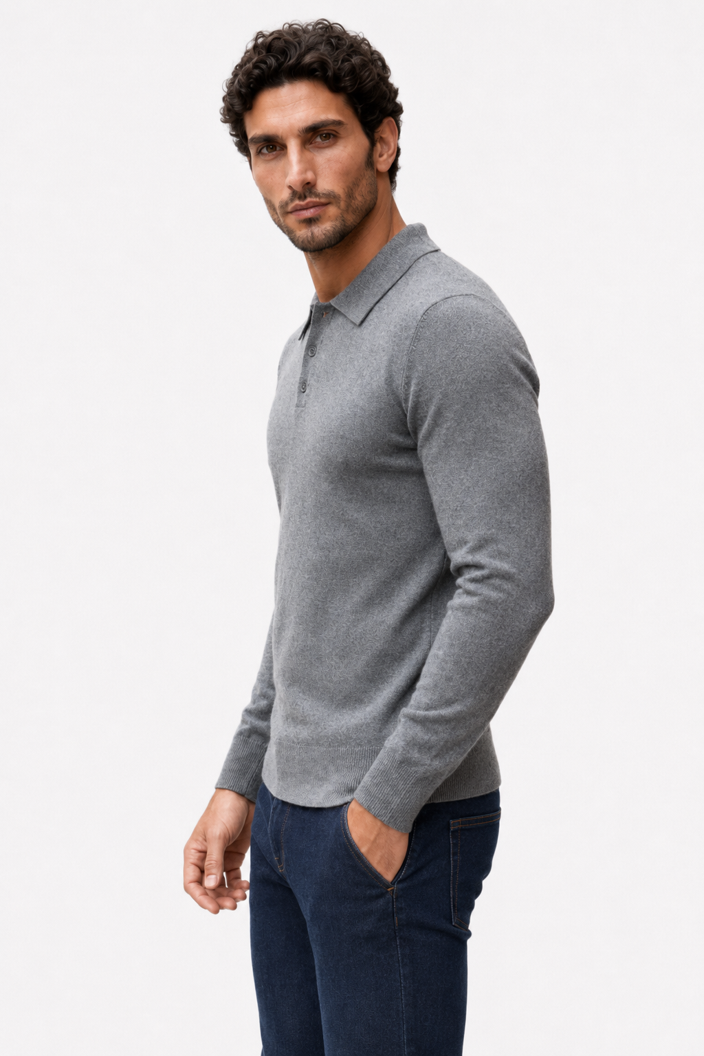 Pull homme gris