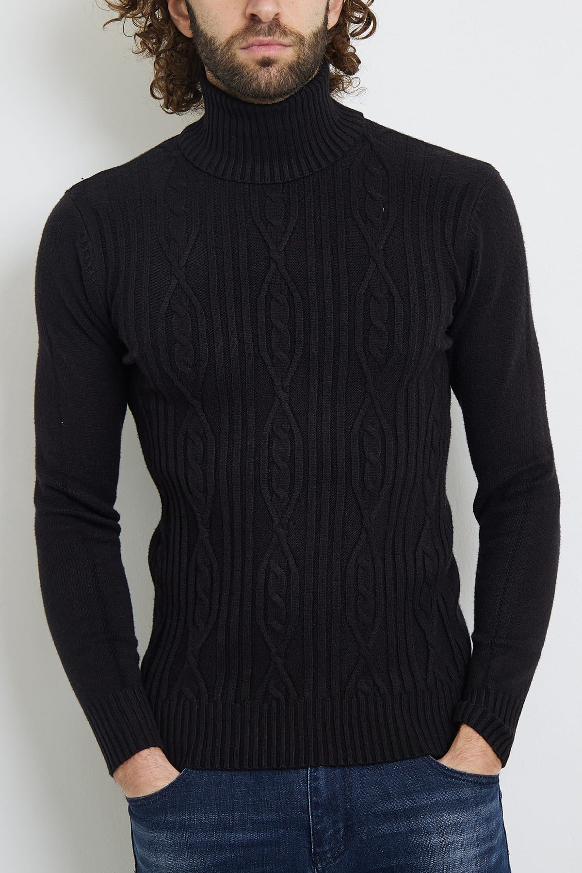 Pull col roulé homme fashion