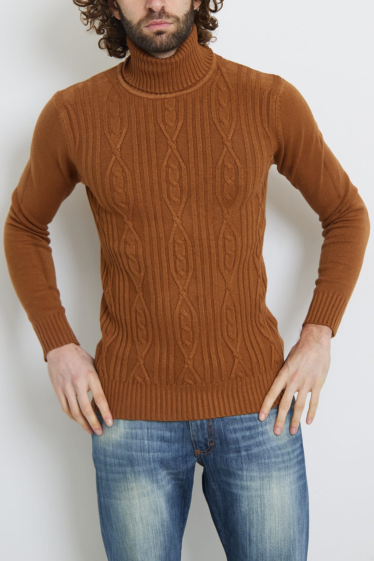 Pull moutarde homme fashion