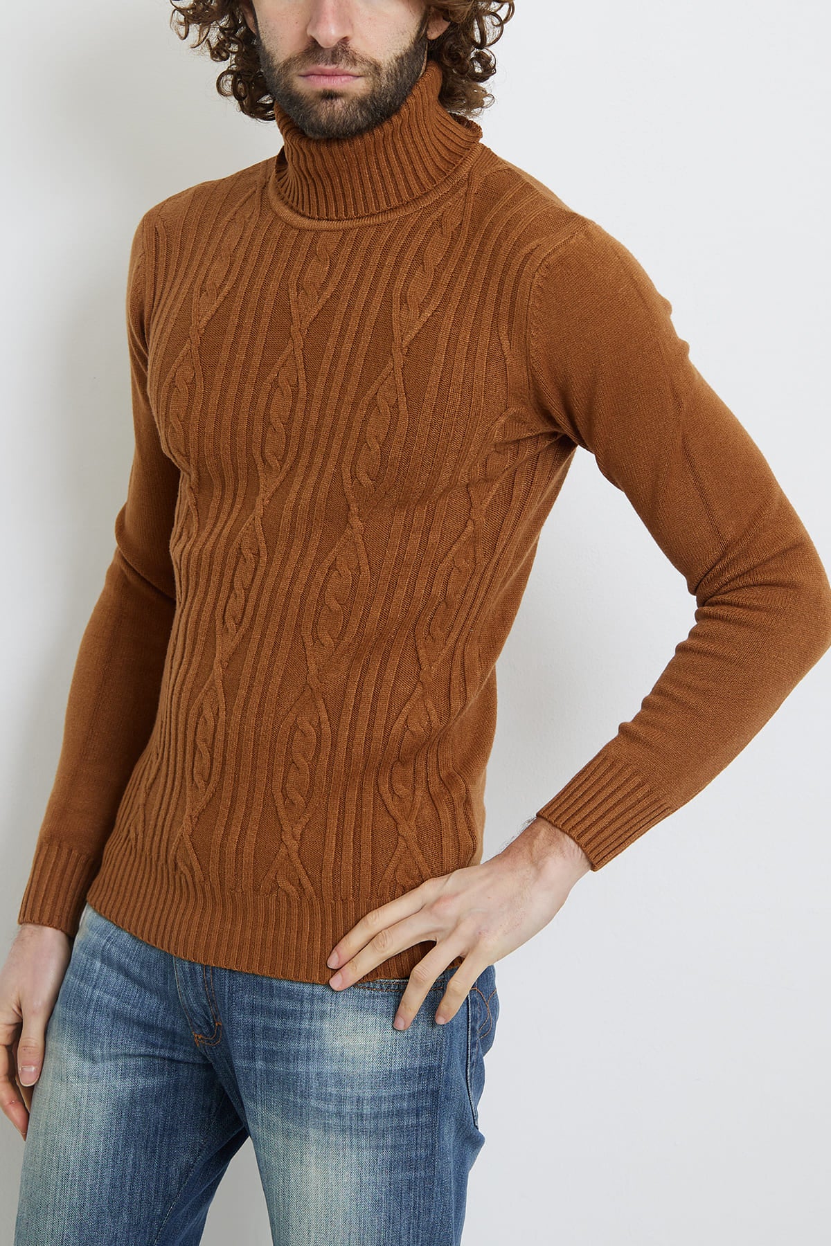 Pull moutarde homme fashion