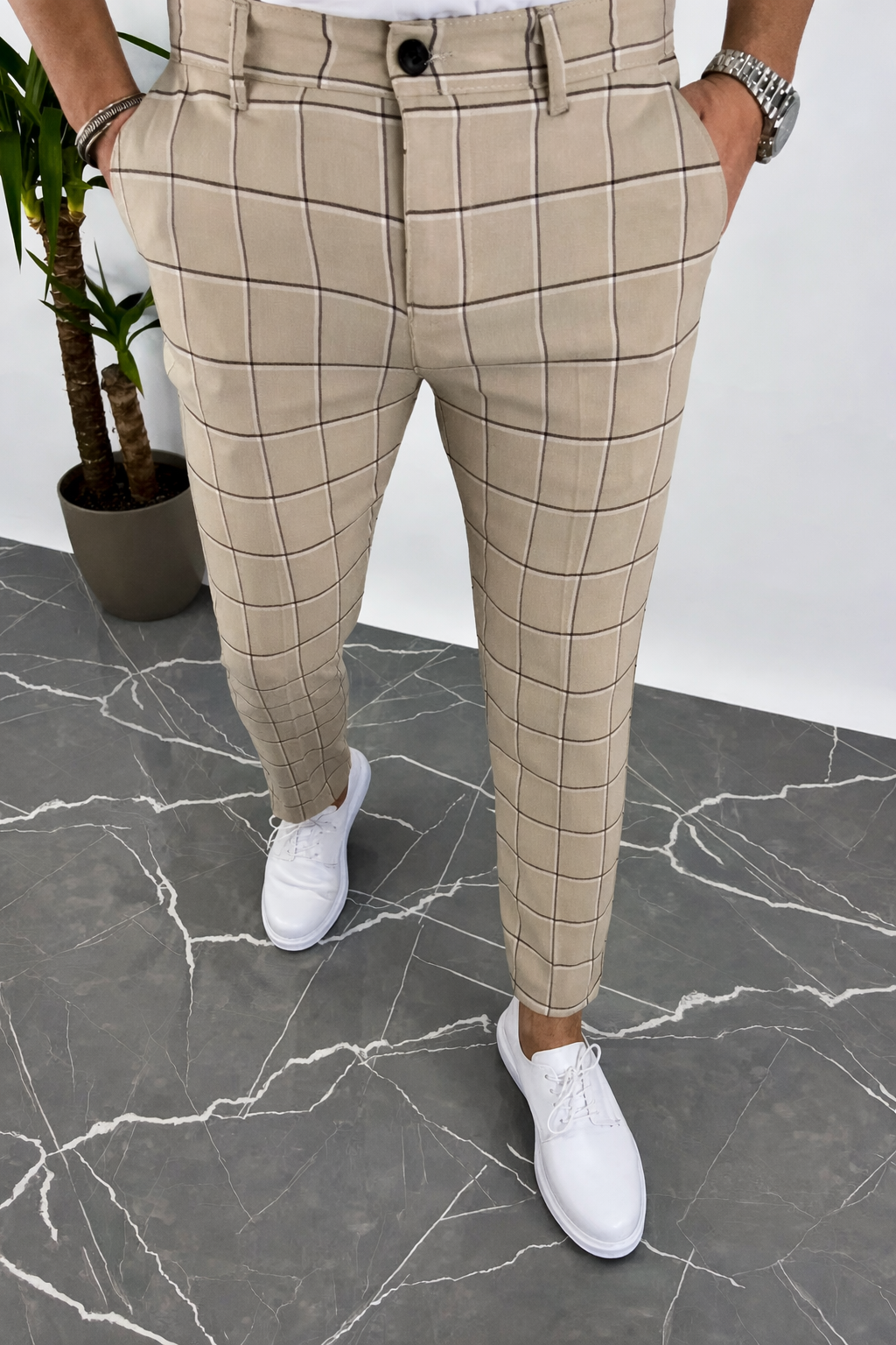 Pantalon confortable beige