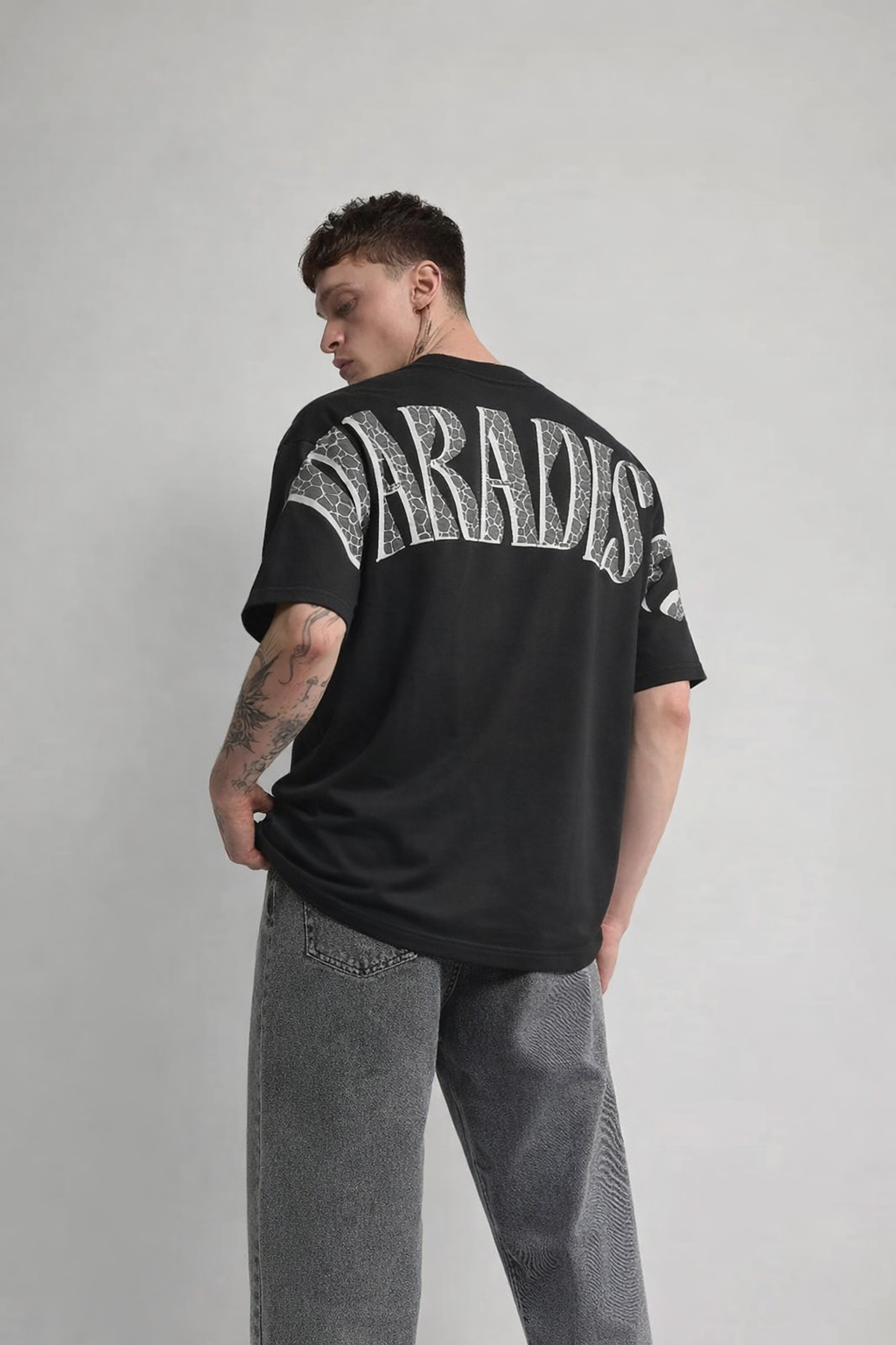 T-shirt  Oversize Homme – Imprimé "PARADISE" – Style Urbain