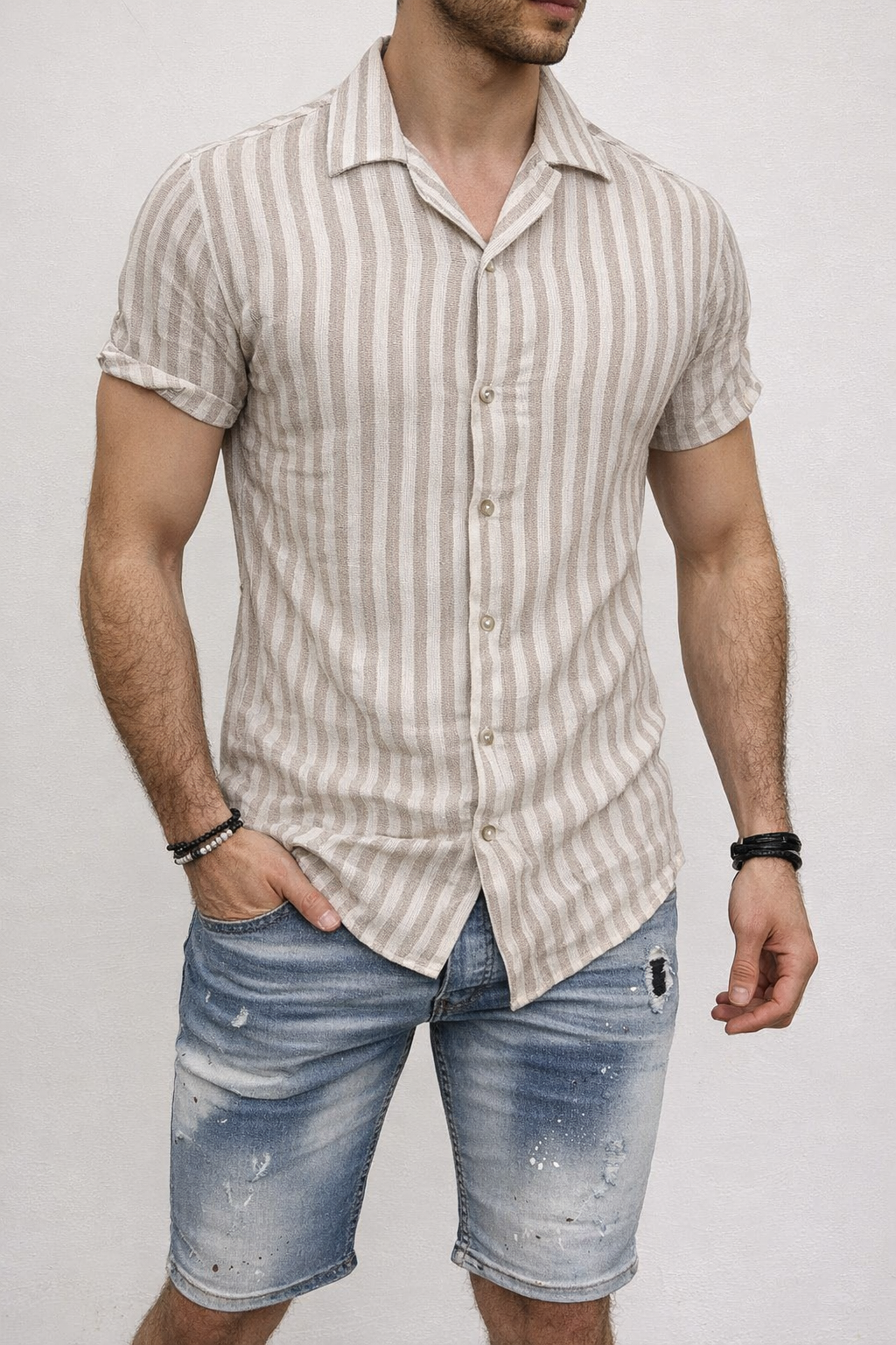Chemisette beige homme