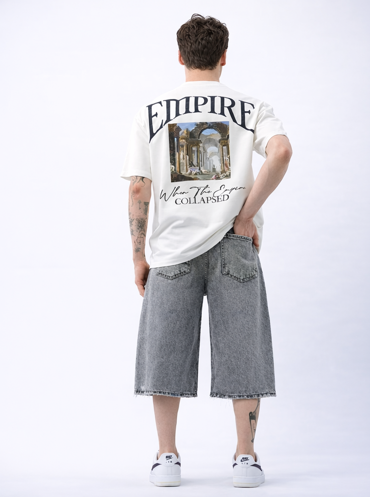 Short Jean Large Gris Homme – Super Baggy Fit