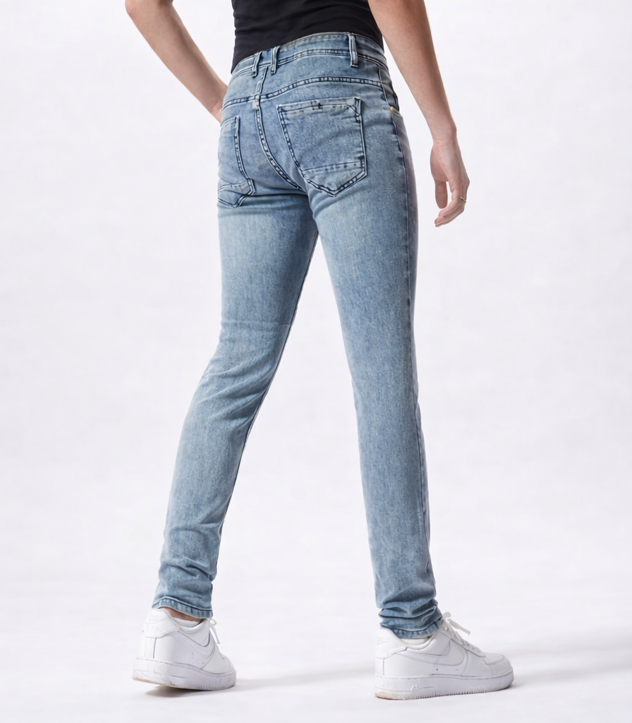 Jean Slim Homme Bleu Clair Délavé