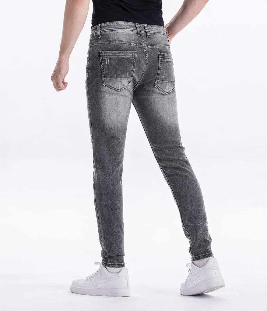 Jean Skinny Fit Gris Délavé