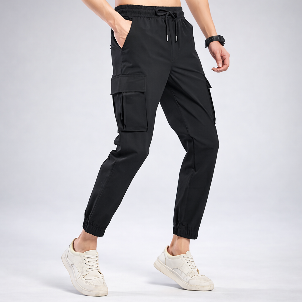 Pantalon Cargo Jogger Noir Homme