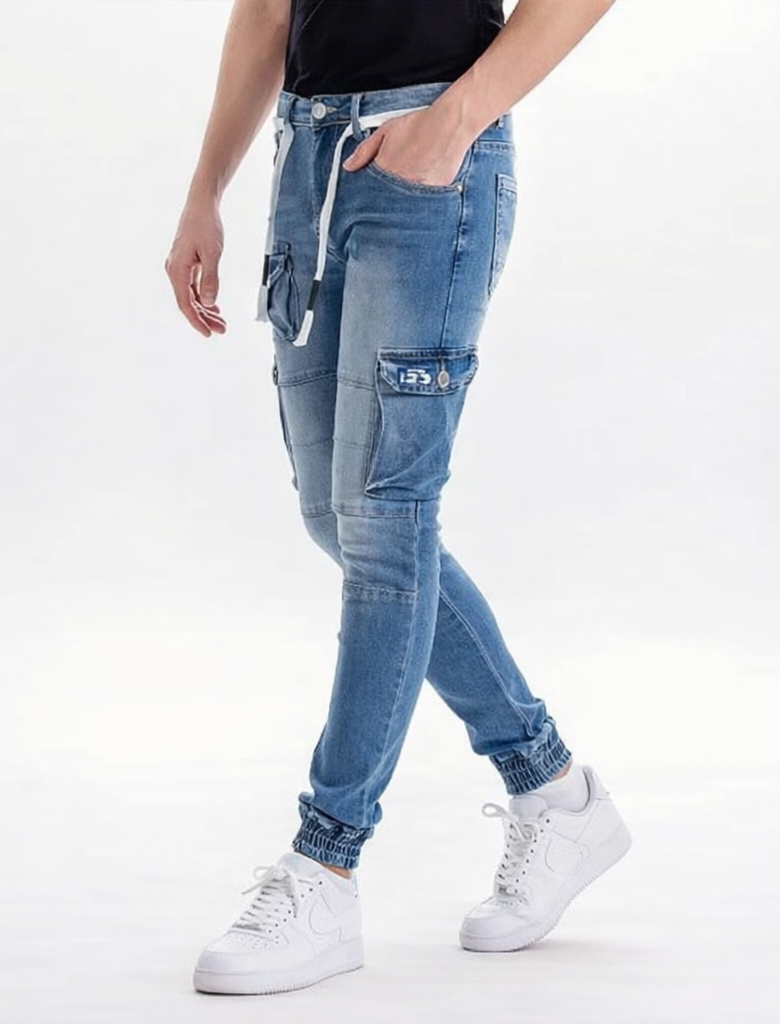 Jean Cargo Slim Fit Bleu Clair