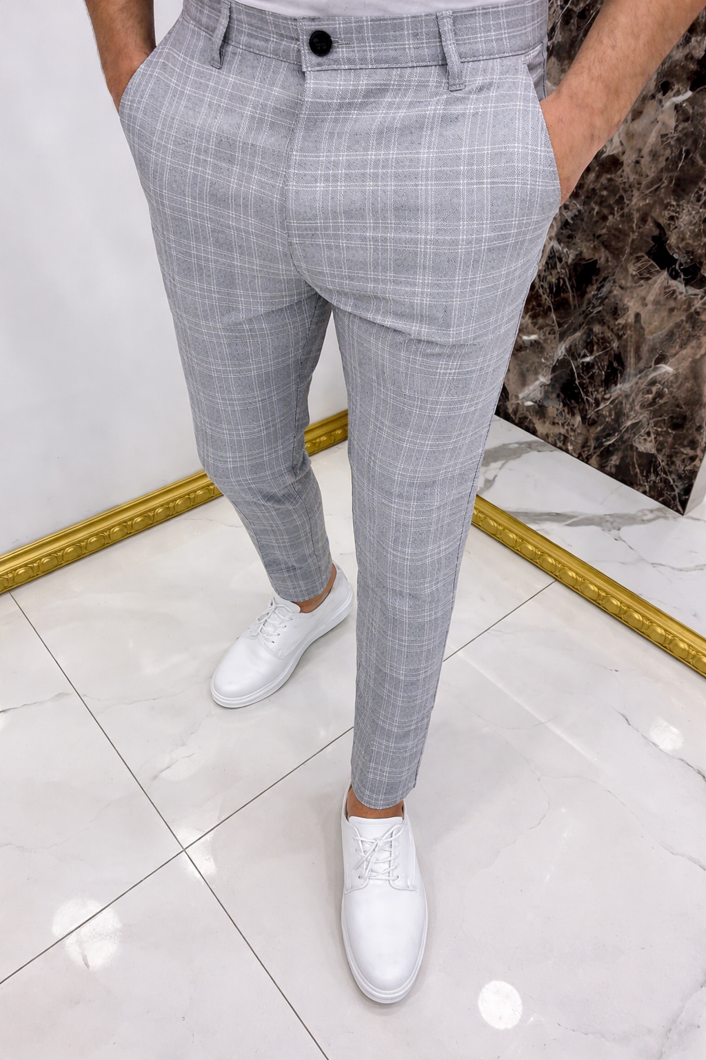Pantalon confortable gris