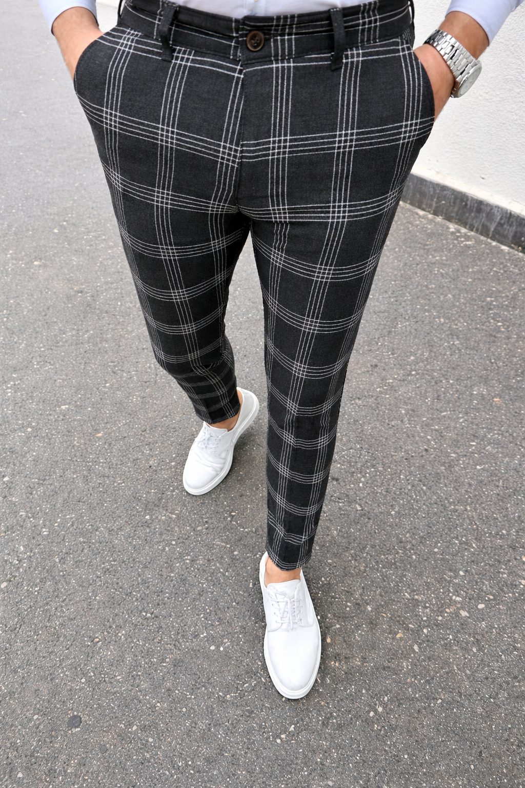Pantalon confortable gris