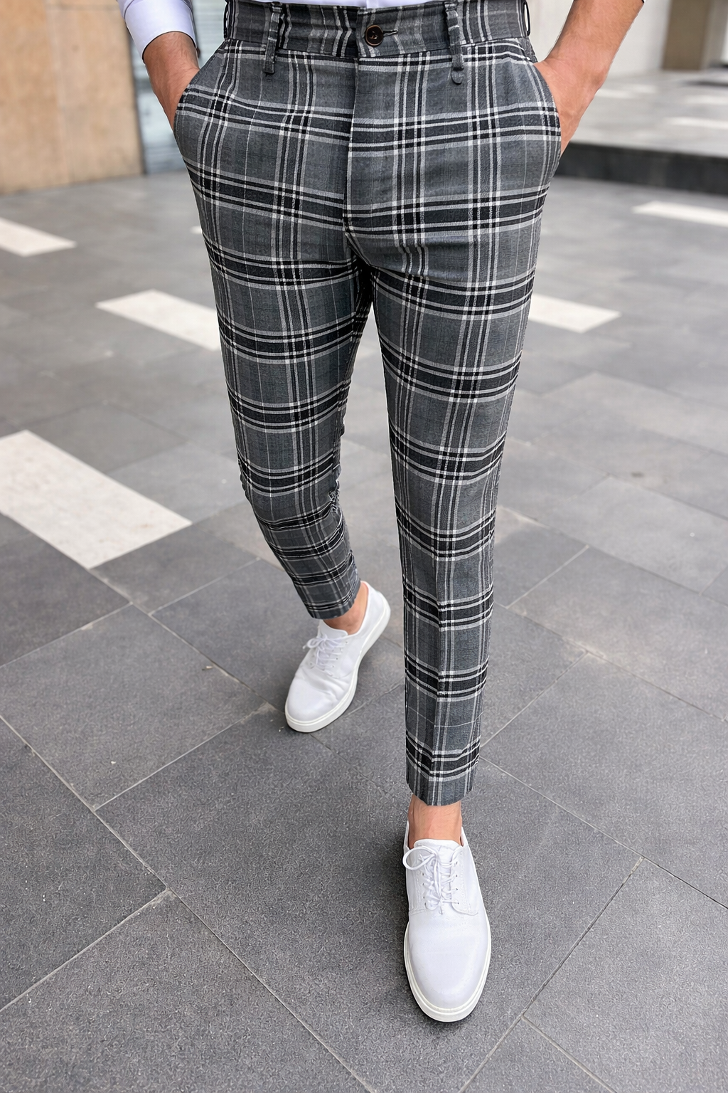 Pantalon confortable gris