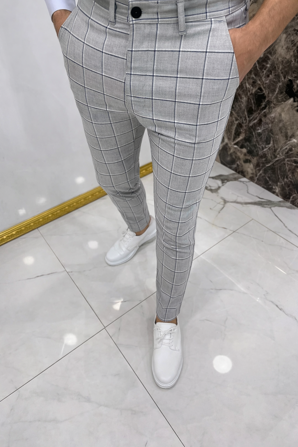 Pantalon confortable gris