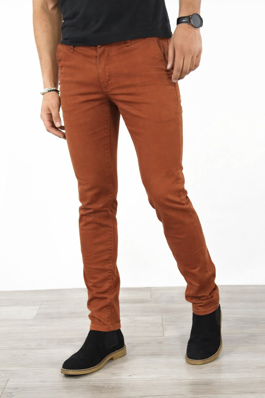Pantalon chino rouille homme coupe slim