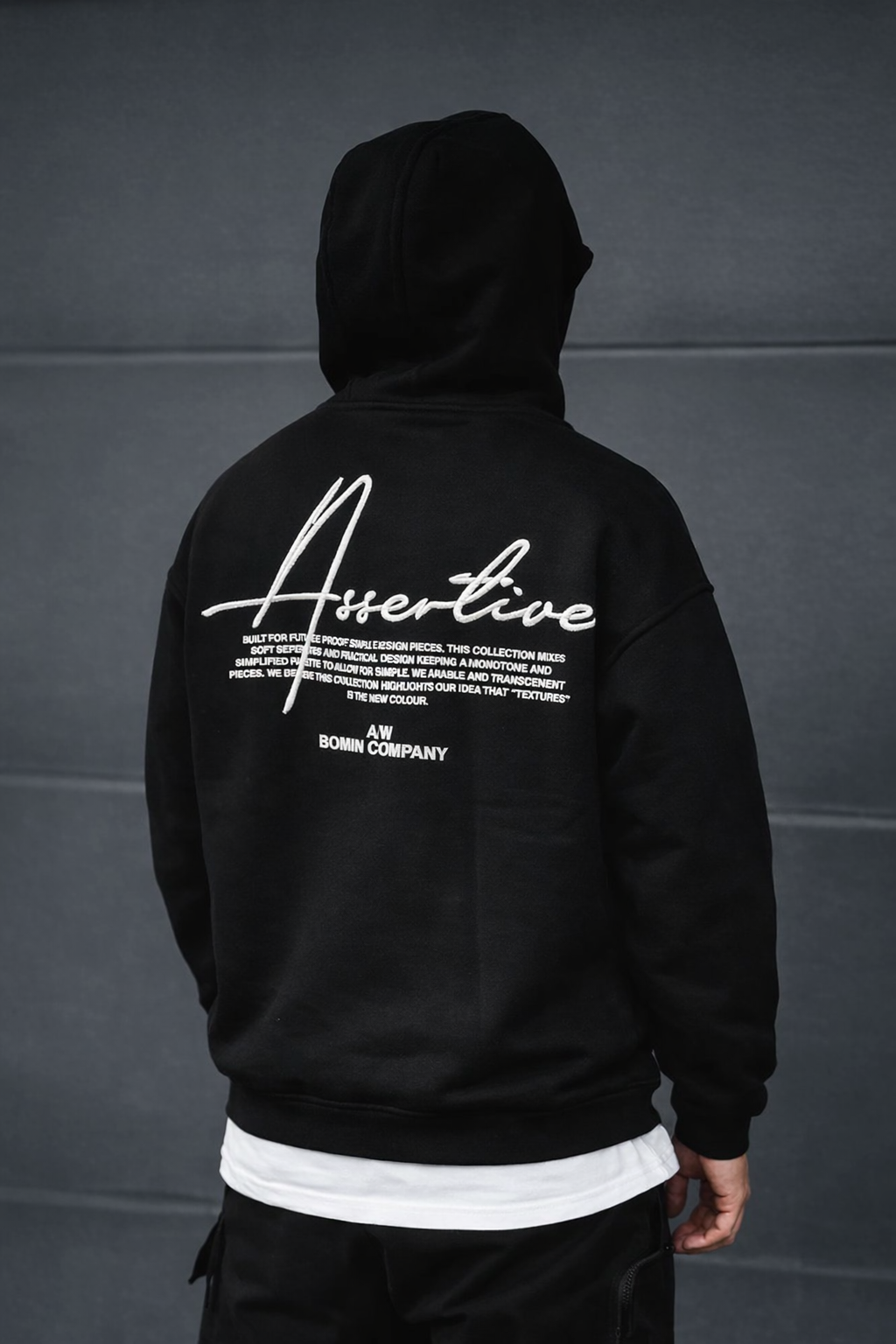 Sweat à capuche imprimé noir