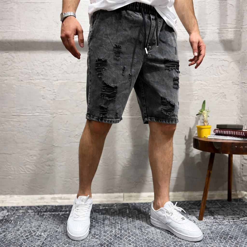 Short gris destroyer stylé homme
