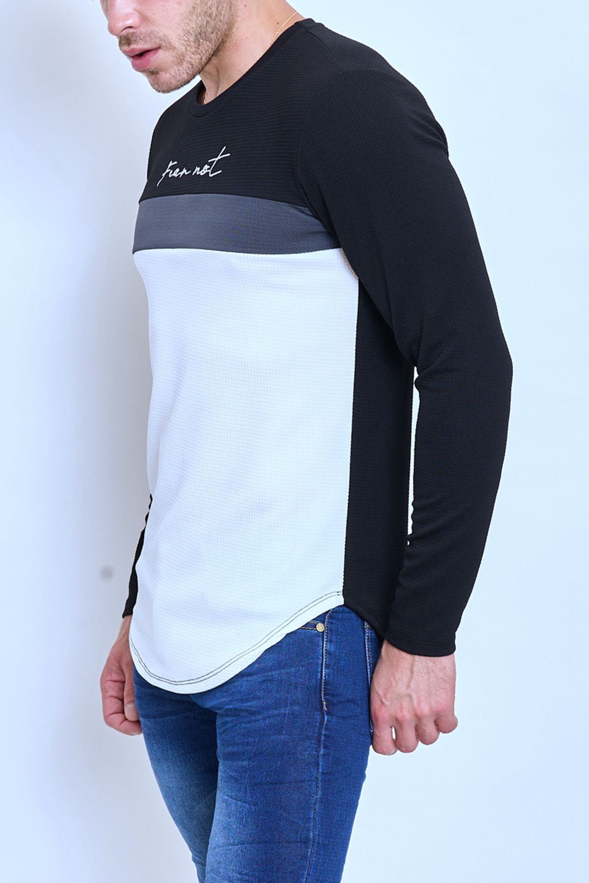 T-shirt Homme Noir  – "Fear Not" Manches Longues