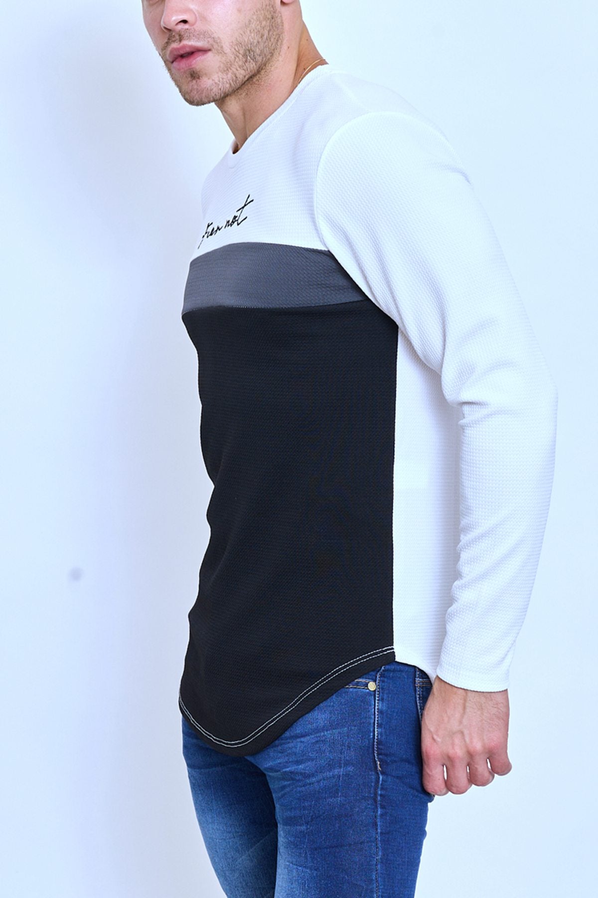 T-shirt Homme BLANC – "Fear Not" Manches Longues