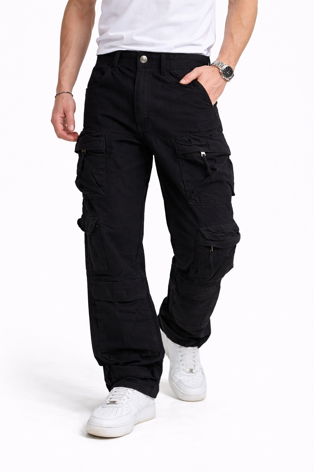 Pantalon Cargo Homme Noir
