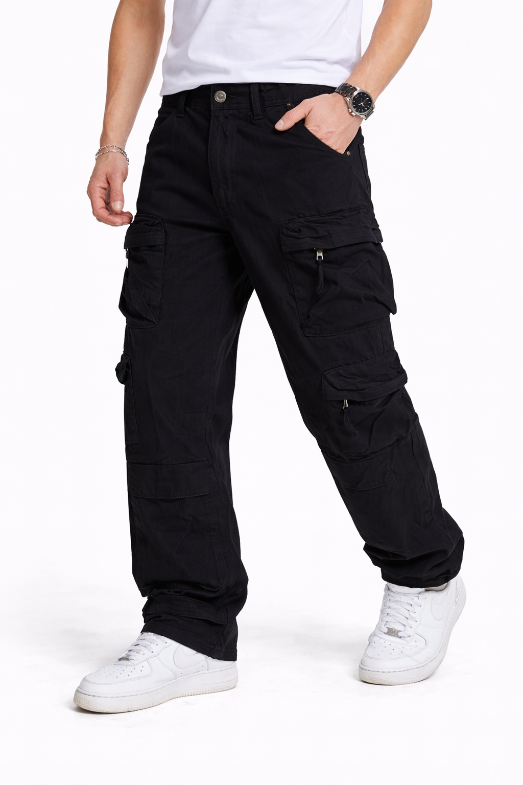 Pantalon Cargo Homme Noir