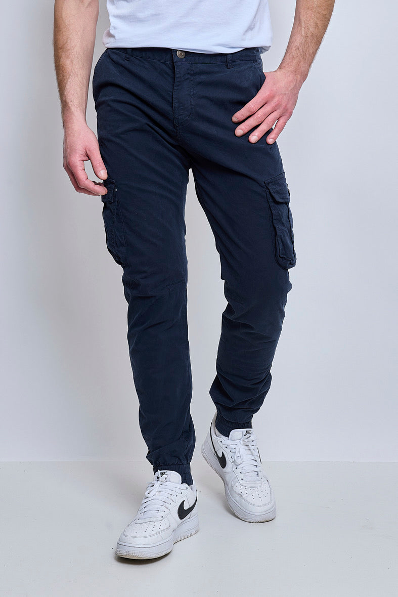 pantalon cargo bleu marine JM5534-2