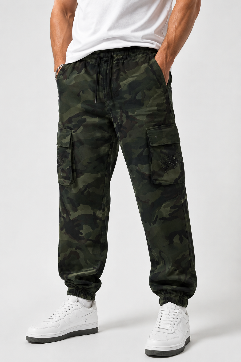Pantalon cargo homme camouflage militaire