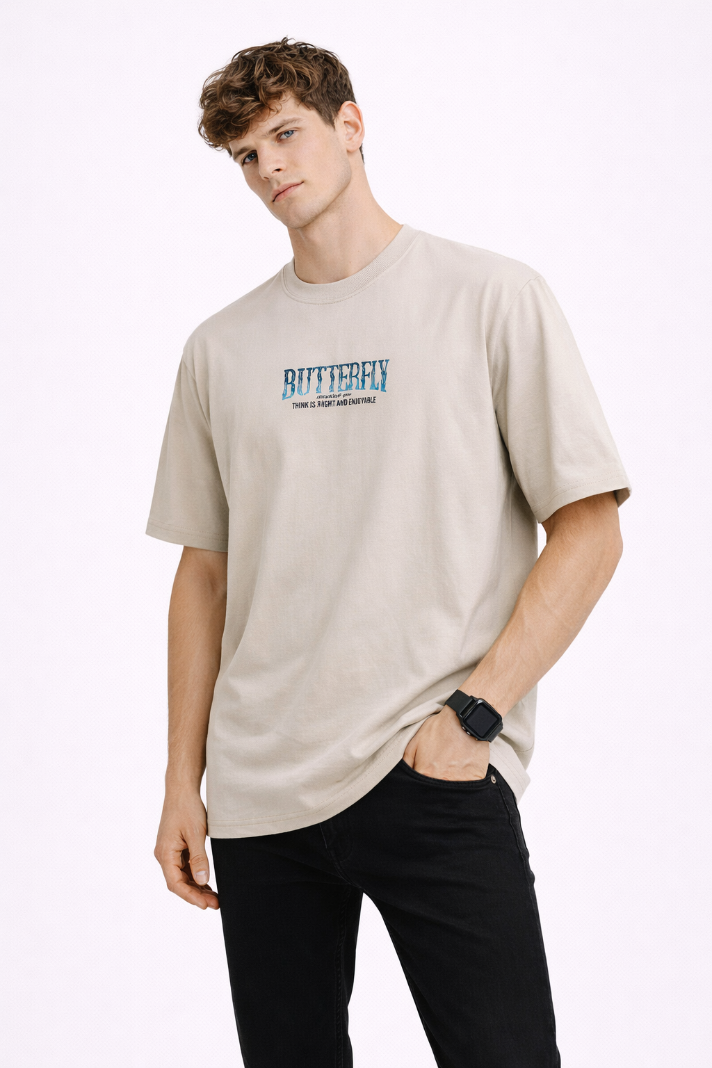 T-shirt Homme Imprimé beige