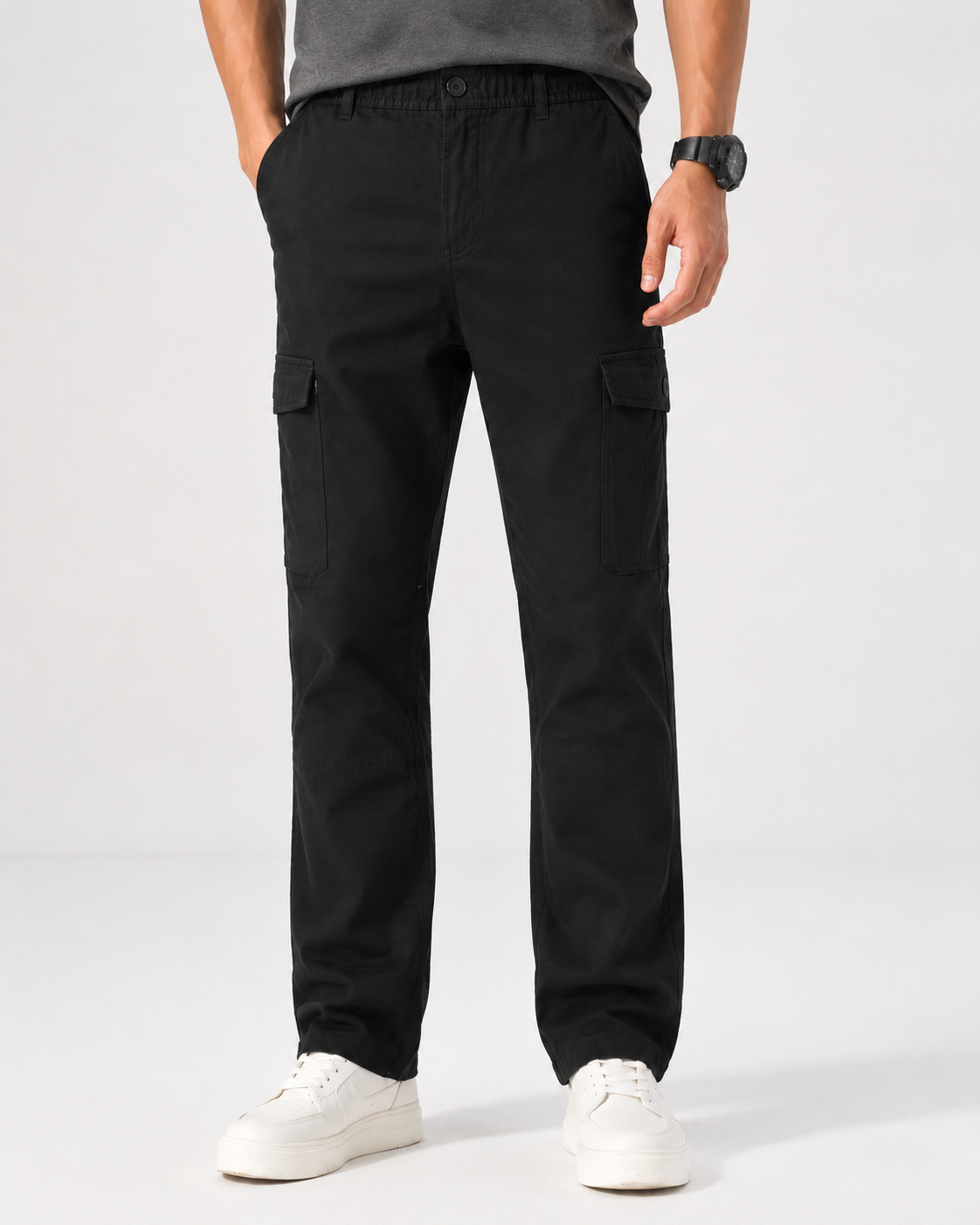 Pantalon cargo homme noir