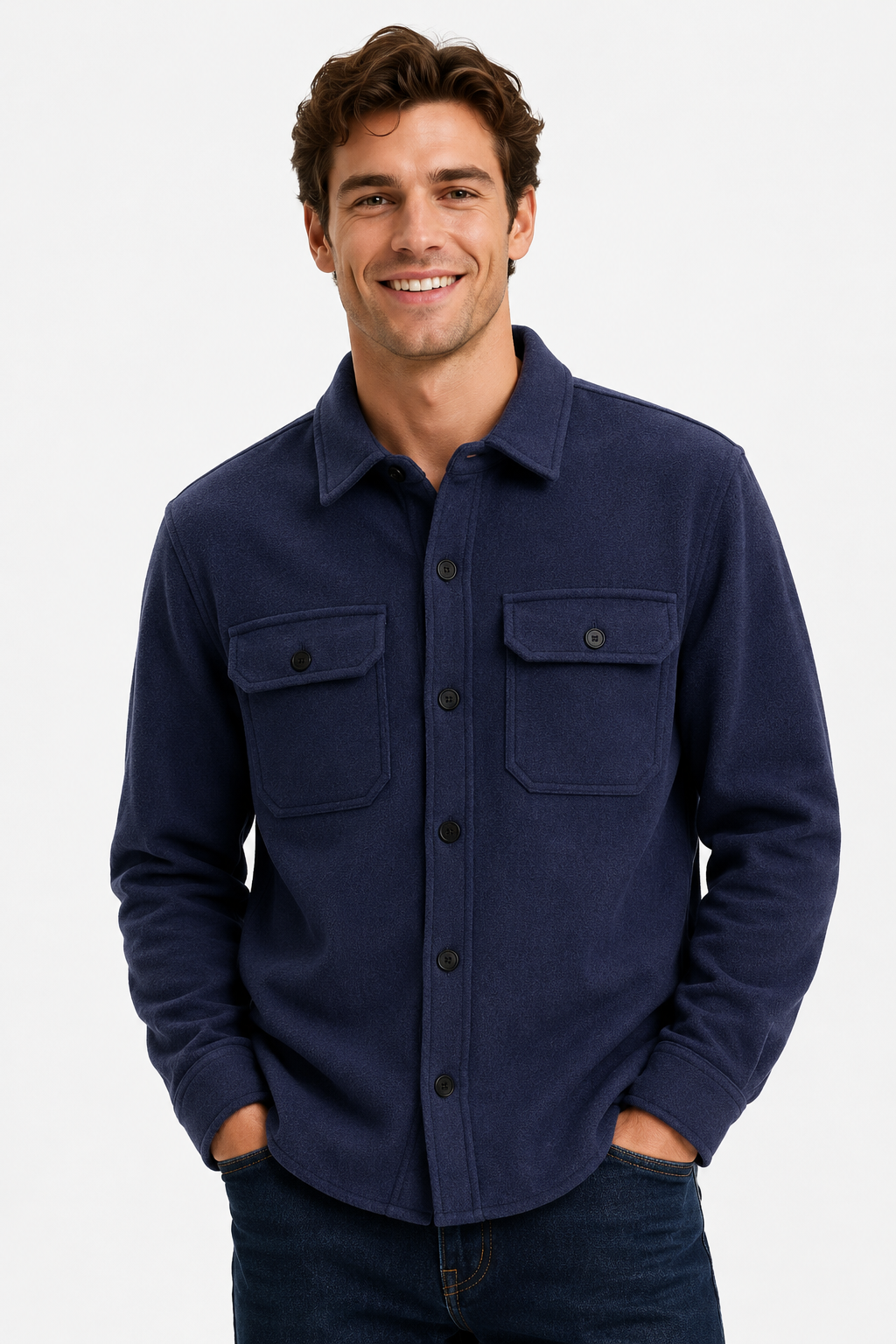 Surchemise homme bleu marine