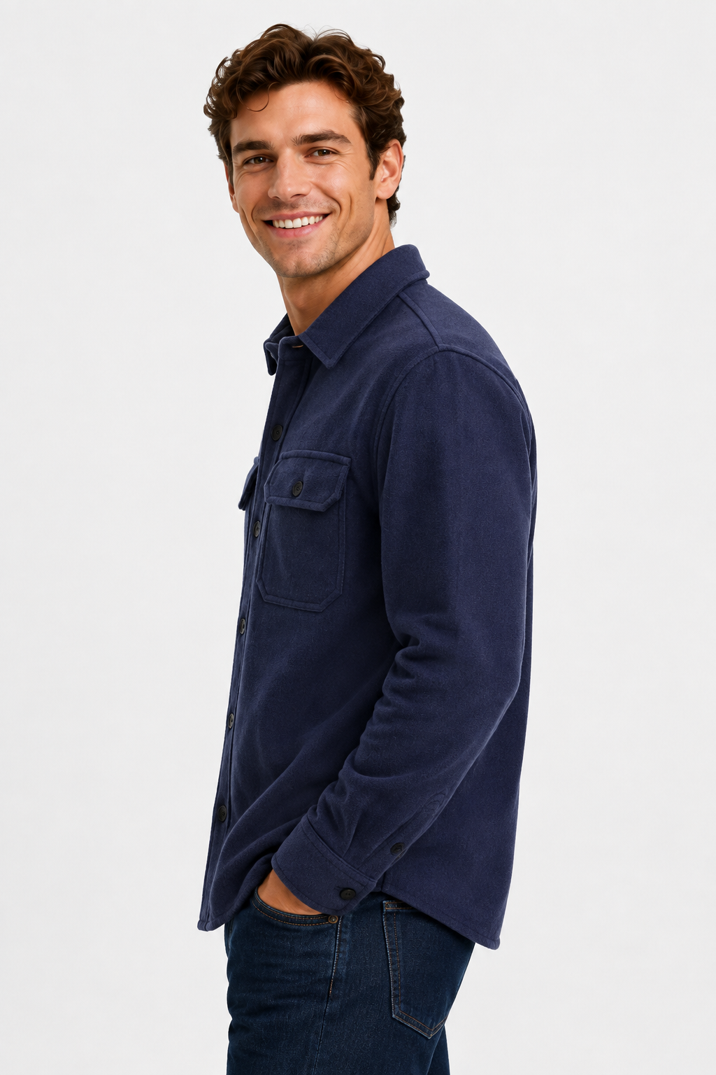 Surchemise homme bleu marine