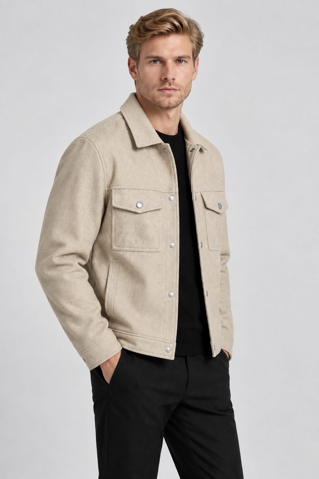 Veste Surchemise Homme Beige