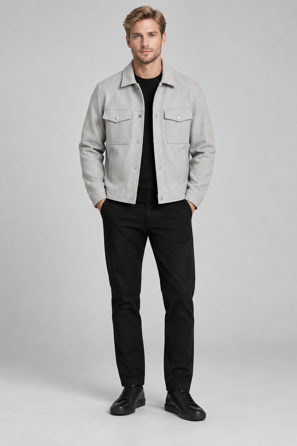 Veste Surchemise Homme gris
