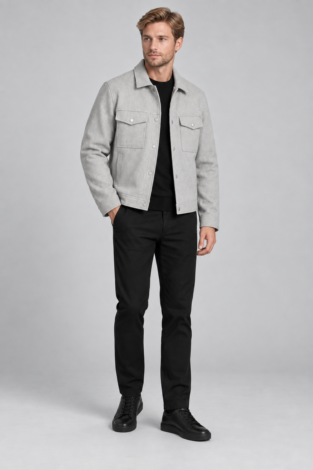 Veste Surchemise Homme gris
