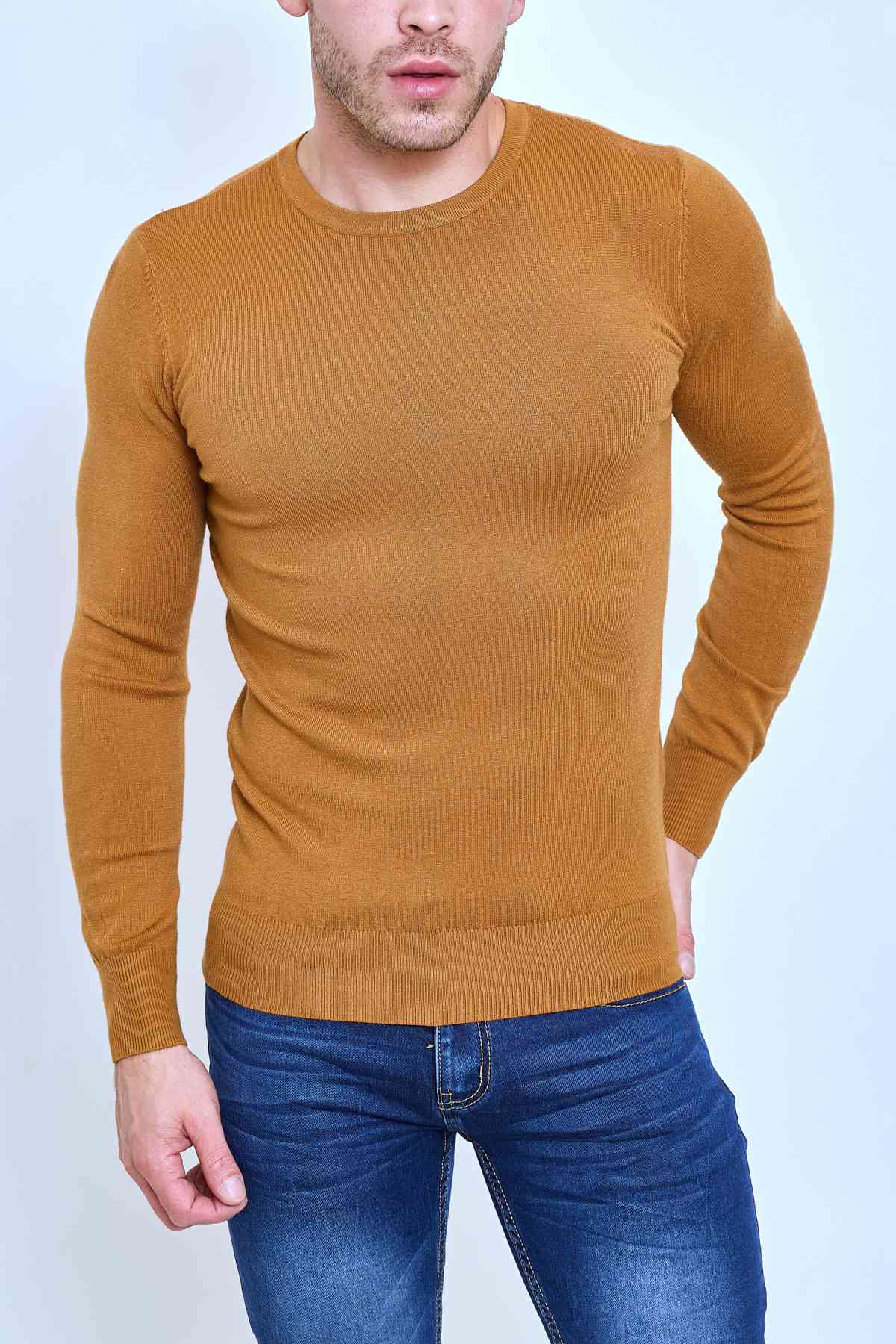 Pull Homme Moutarde – Col Rond