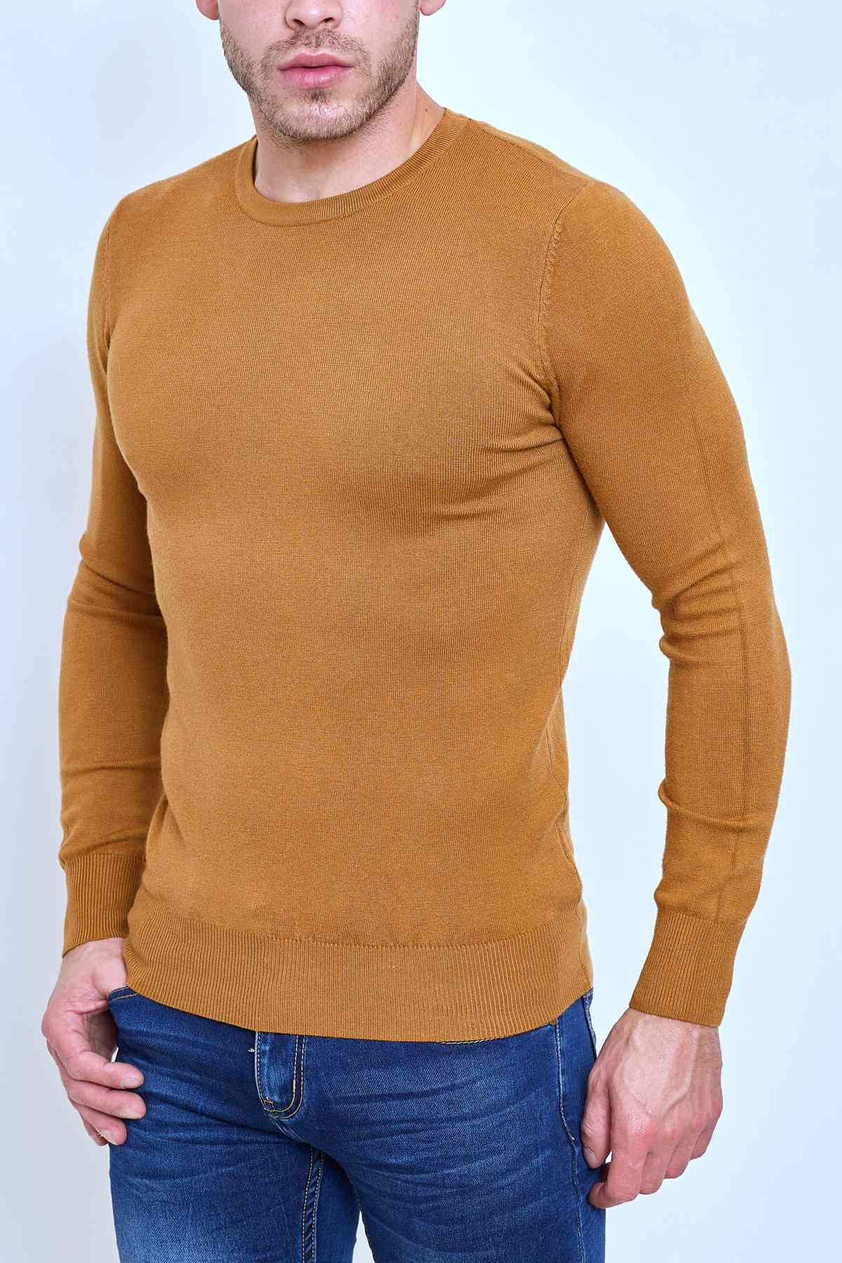 Pull Homme Moutarde – Col Rond