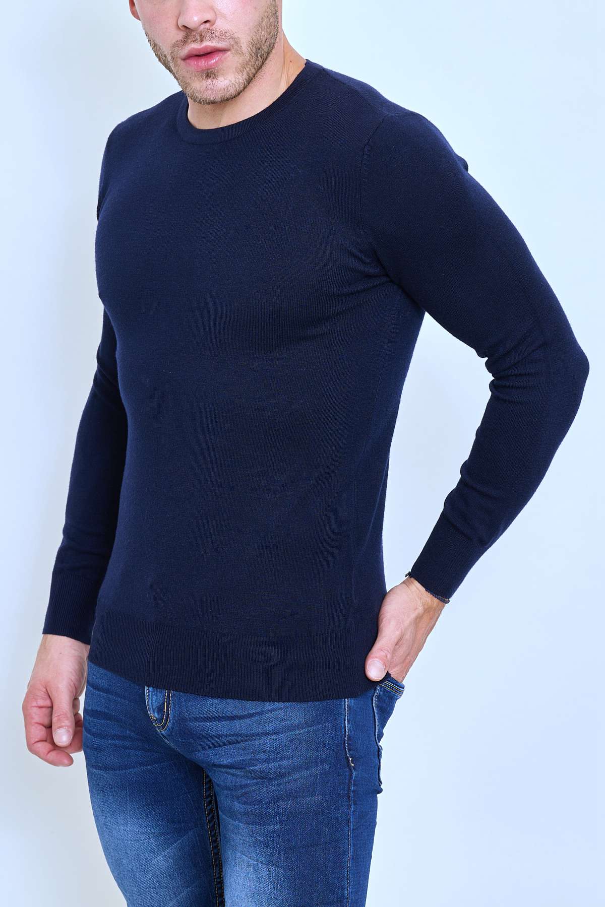Pull Homme Marine – Col Rond