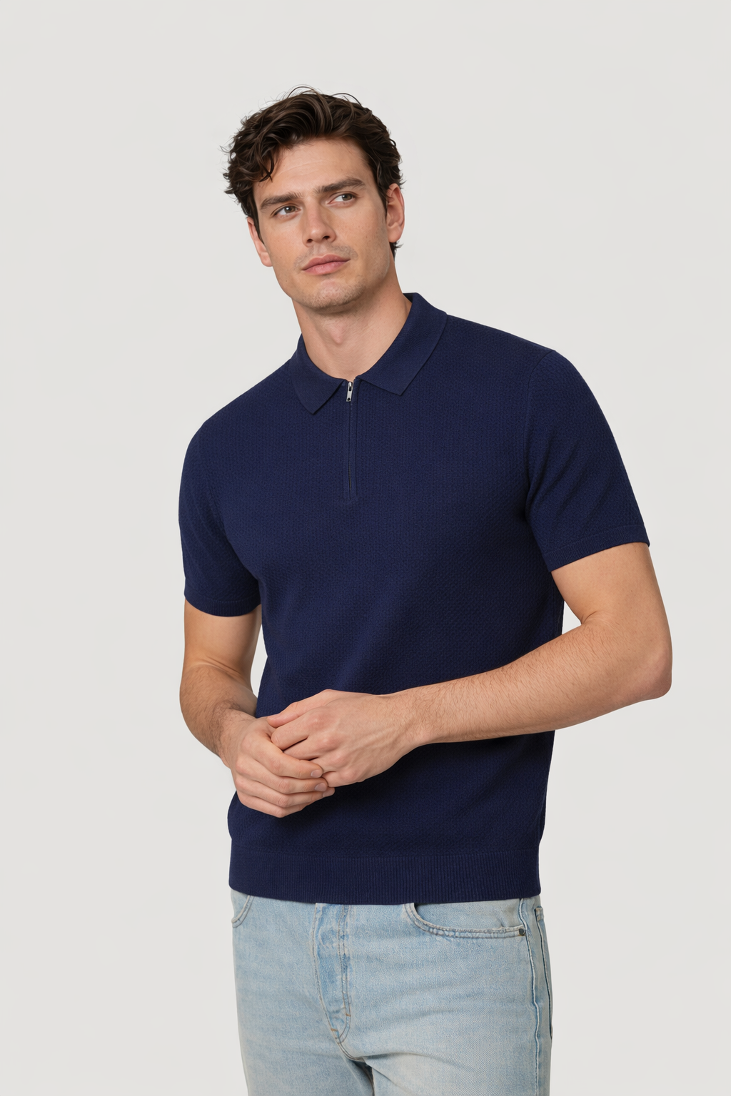 Polo homme manches courtes Marine