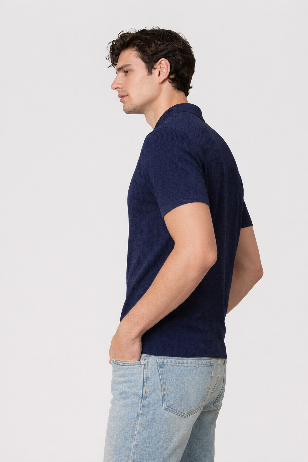 Polo homme manches courtes Marine