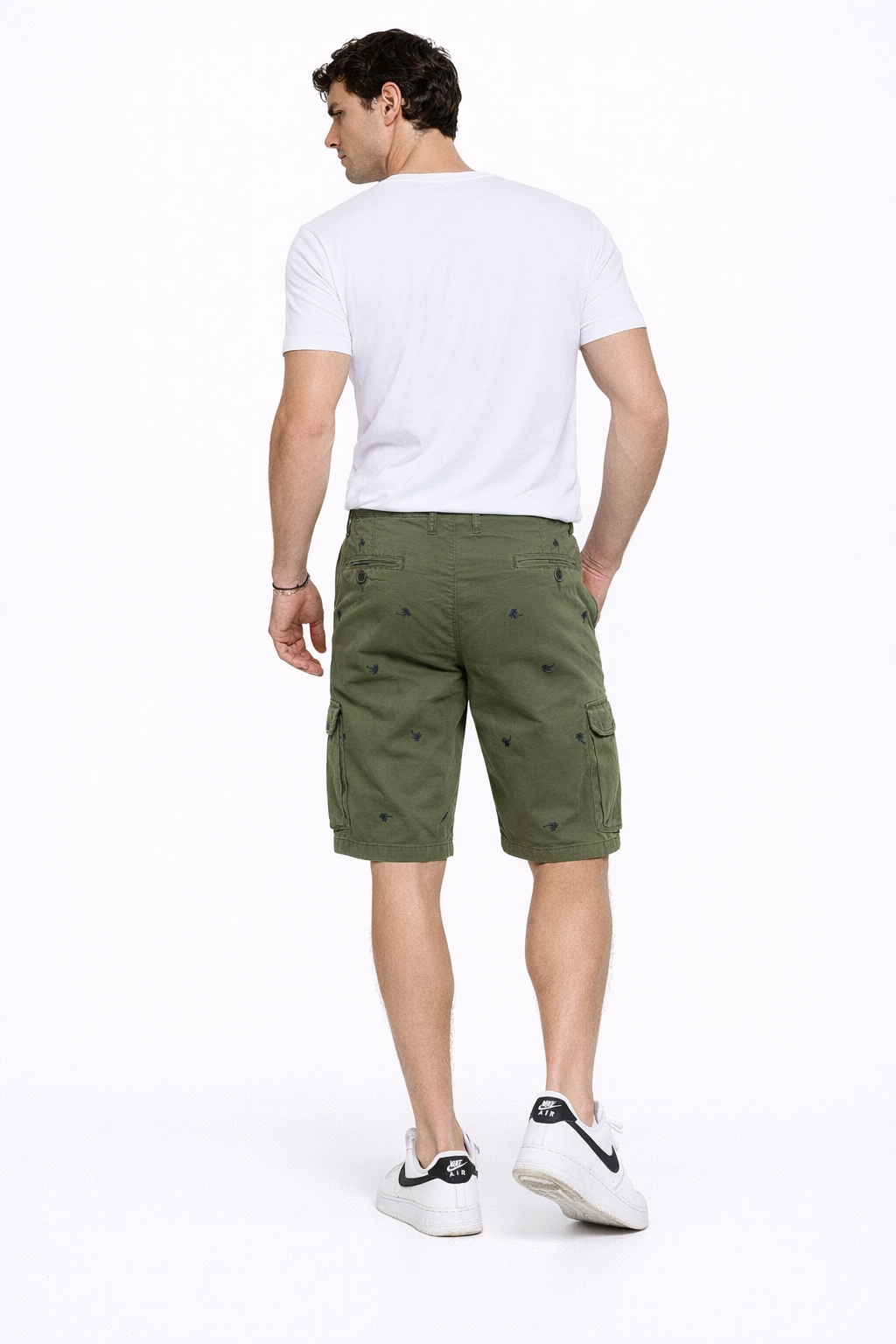 Short homme Vert avec motifs brodés