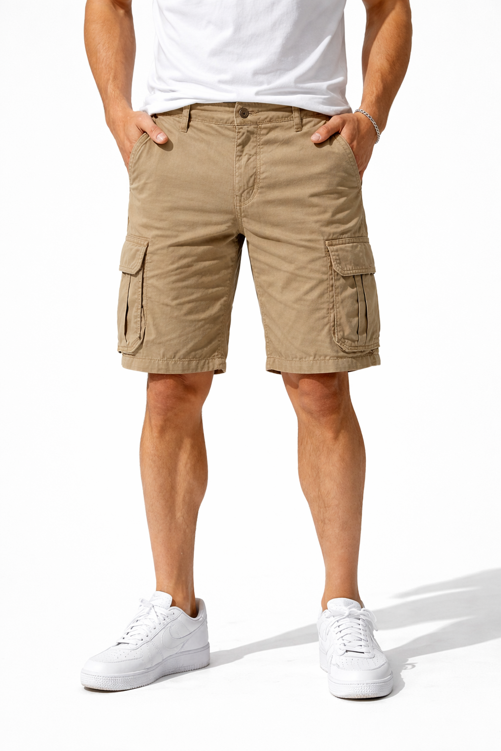 Bermudas Cargo Homme Taupe