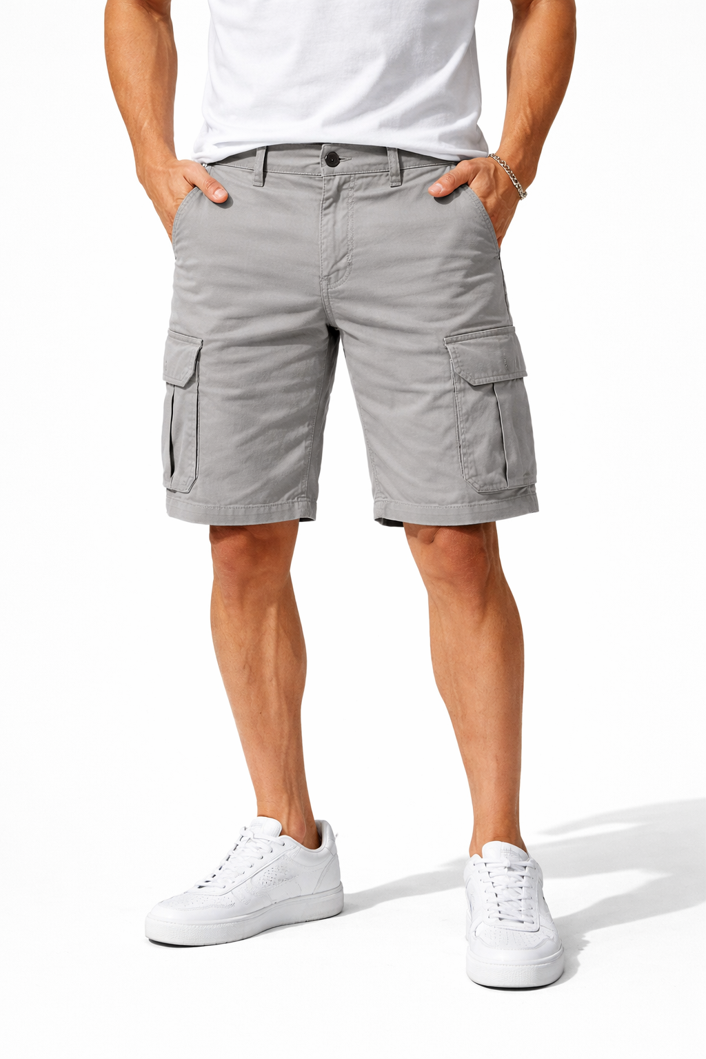 Bermudas Cargo Homme Gris