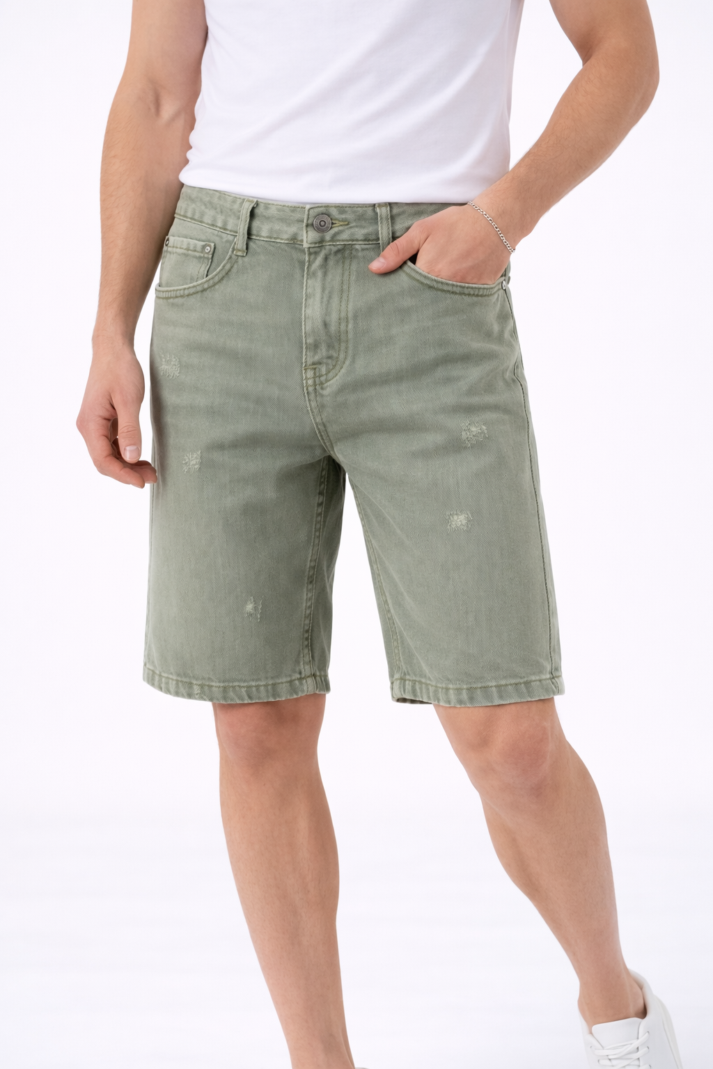 Bermudas Jean Homme Vert