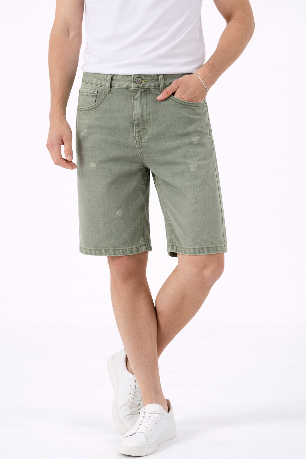 Bermudas Jean Homme Vert