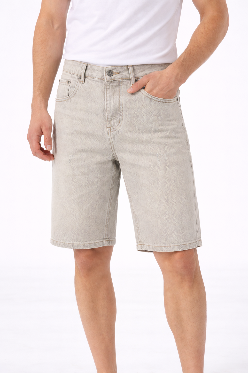Bermudas Jean Homme Beige