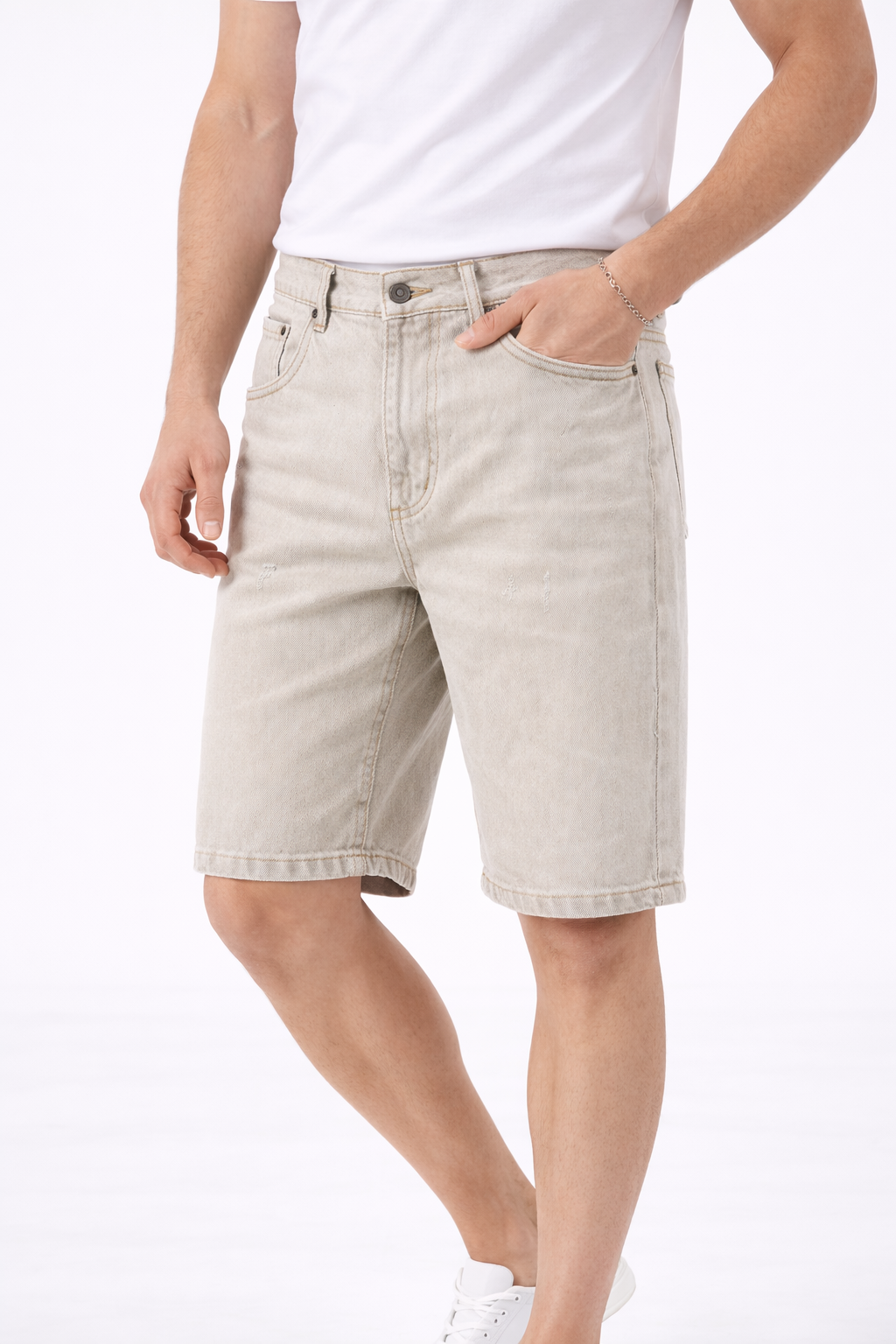 Bermudas Jean Homme Beige